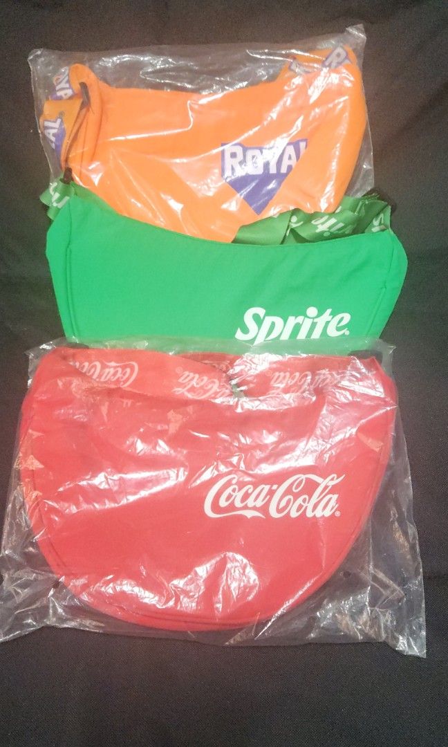 Coke sling bag (Category: Sling Bags) located in Quezon City. Submitted by rocknstock (Listing ID 1465441745, Image 1). Description: Coke/Sprite/Royal sling bag 300 each 700 as pack meetup/Lalamove/Lbc.
