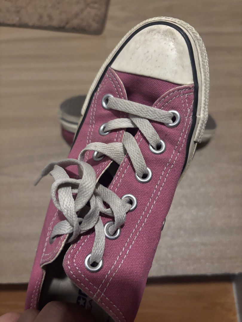 Converse All Star React 2.0 Pink Sneakers US 5.5 (Category: Sneakers) located in Rizal. Submitted by indaylisa (Listing ID 1465468783, Image 2). Description: - Brand: Converse - Color: Pink with white laces - Size: US 5.5 / JPN 24.5 - Features: Converse React 2.0 insoles for added cushion - Condition: Normal wear on soles, minor scuffs and dirt on rubber toe caps (easy to clean with a quick wash) - Origin: Made in Indonesia.