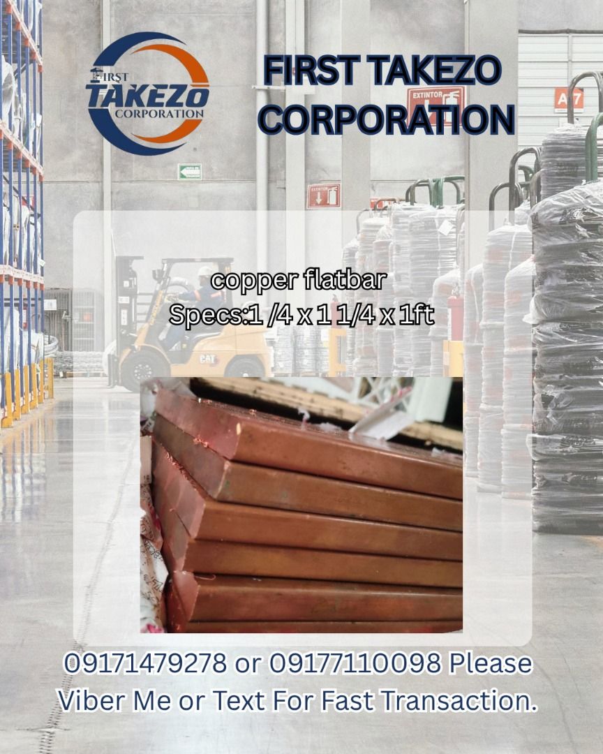 copper flatbar Specs1L /4 x11/4×1代 (Category: Everything Else Others) located in Manila. Submitted by joeyroque09 (Listing ID 1465392243, Image 1). Description: copper flatbar Specs1L /4 x11/4×1代.
