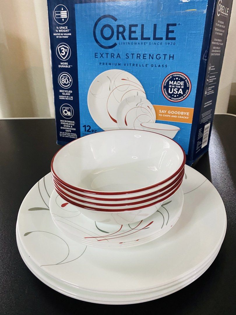 CORELLE Splendor 12-Piece Dinnerware Set (Category: Dinnerware & Cutlery) located in Manila. Submitted by glen_n (Listing ID 1462651529, Image 2). Description: CORELLE Splendor 12-Piece Dinnerware Set NEW & NEVER USED! 12-Piece Dinnerware Set What’s Included (Service for 4) • Dinner Plates: (4) 10.25-inch plates for main courses. • Appetizer/Snack Plates: (4) 6.75-inch plates for small servings or sides. • Soup/Cereal Bowls: (4) 18-oz bowls. 🌵On