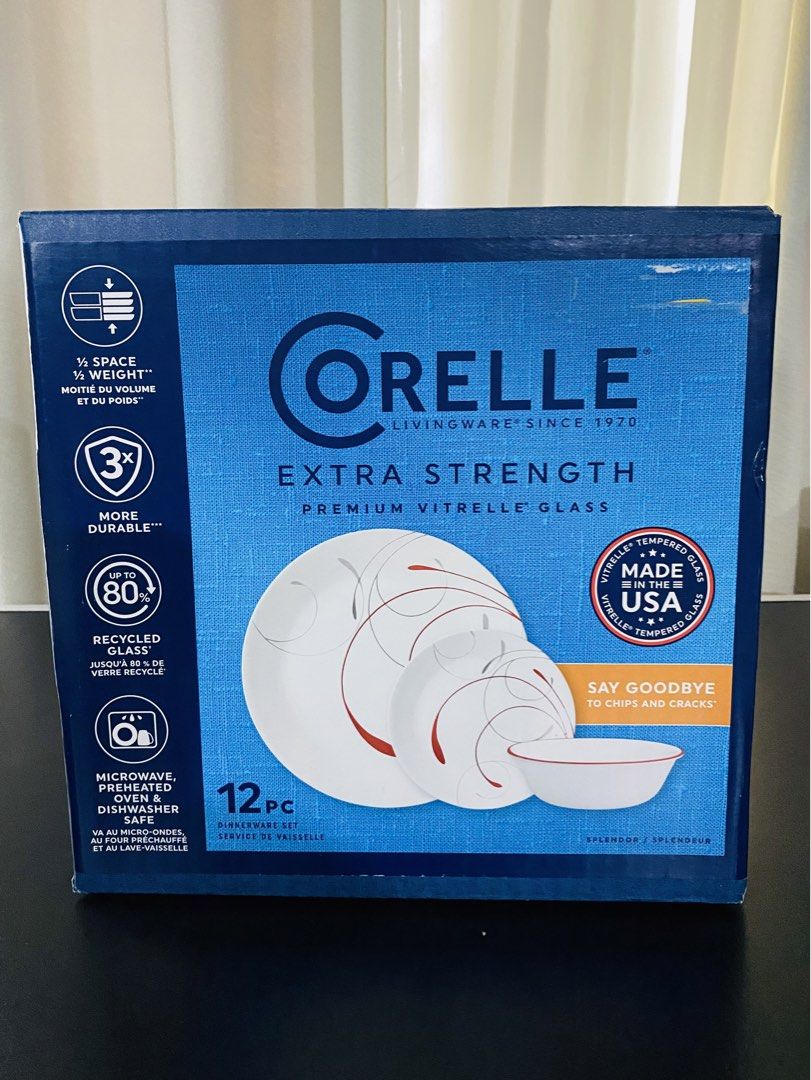 CORELLE Splendor 12-Piece Dinnerware Set (Category: Dinnerware & Cutlery) located in Manila. Submitted by glen_n (Listing ID 1462651529, Image 1). Description: CORELLE Splendor 12-Piece Dinnerware Set NEW & NEVER USED! 12-Piece Dinnerware Set What’s Included (Service for 4) • Dinner Plates: (4) 10.25-inch plates for main courses. • Appetizer/Snack Plates: (4) 6.75-inch plates for small servings or sides. • Soup/Cereal Bowls: (4) 18-oz bowls. 🌵On