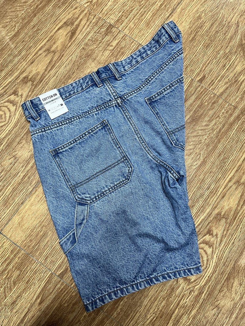 Cotton On Denim Shorts (Category: Shorts) located in Bulacan. Submitted by k.a_styleph (Listing ID 1465538536, Image 2). Description: - Brand new with tags attached - Cotton On denim shorts in a trendy light blue wash - Classic carpenter style featuring back utility pockets and a tool loop - Size: 18 AU / 14 US / 46 EU.