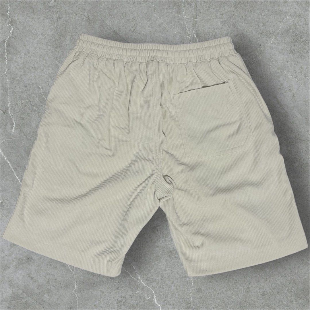 Cream Corduroy Shorts with Drawstring (Category: Shorts) located in Cebu City. Submitted by jnathana (Listing ID 1465571417, Image 2). Description: Corduroy Tailored Short / Plain Shorts 2 Side Pocket plus 1 Back pocket Fabric: Corduroy Size: Medium Waistline: 26 - 33 inches Length: 17 inches Leghole: 20 inches .
