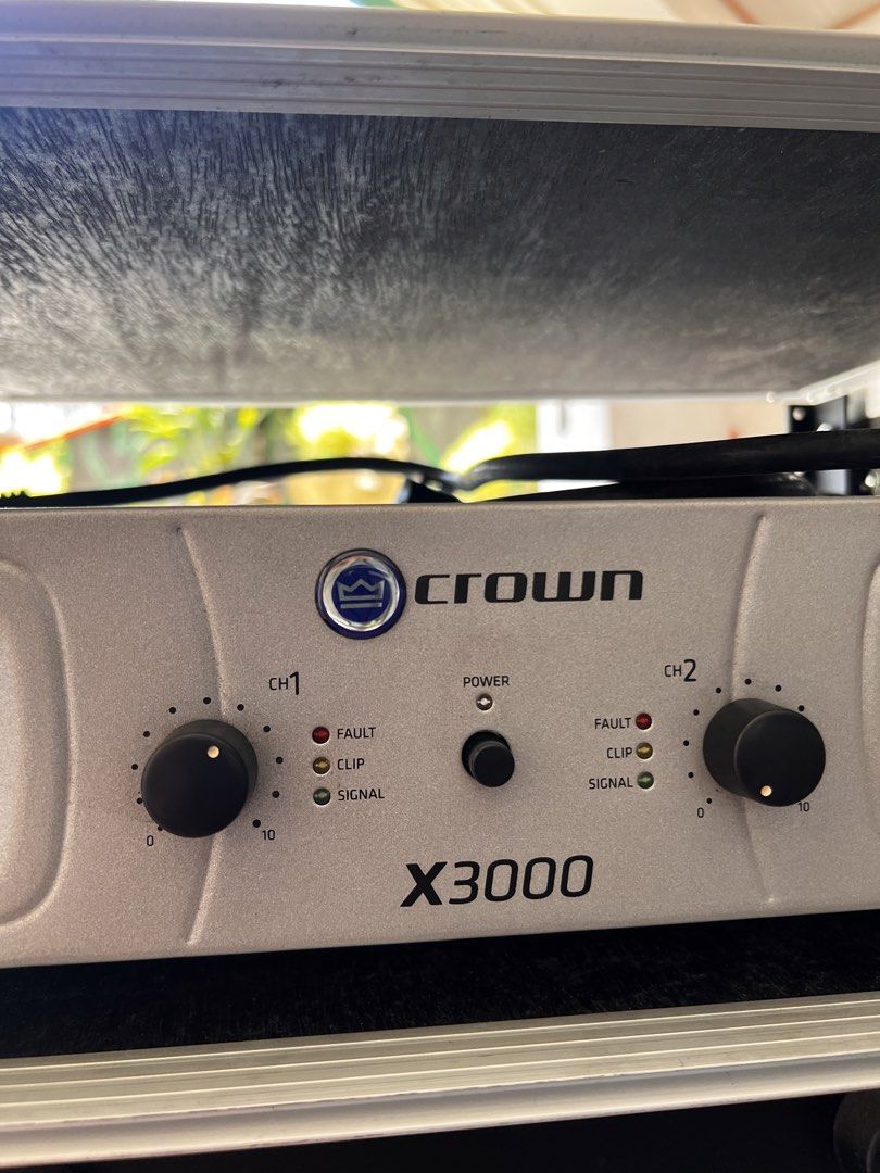 Crown X3000 Professional Audio Amplifier with Road Runner Case (Category: Soundbars, Speakers & Amplifiers) located in Quezon City. Submitted by transtokretailshop (Listing ID 1465395866, Image 1). Description: CROWN X3000 750W (per channel) @4ohms in Road Runner Pro Rack Hard Case From USA, 120volts. FOR PICKUP ONLY! Location: Cubao, Quezon City.
