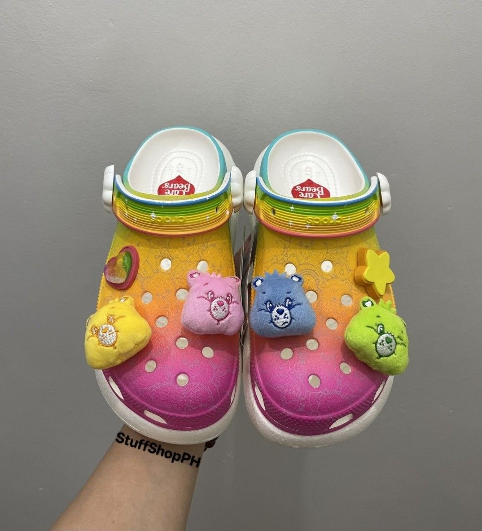 Crush clog Care bears (Category: Wedges) located in Caloocan City. Submitted by annegarciichua (Listing ID 1465506573, Image 1). Description: Collab Pair! Crush clog x Care Bears M4/W6 M5/W7 💯 % Legit! ✅ Hang tags ✅ Zip lock.