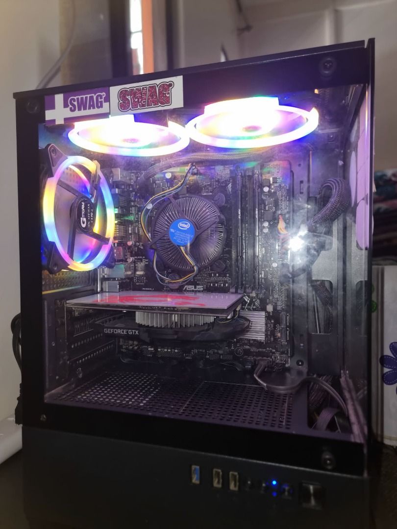 Custom Gaming PC (Category: Desktops) located in Taguig. Submitted by jayrcancej14265 (Listing ID 1465413180, Image 2). Description: For sale yong win-win satin dalawa i5-9400 (6 cores, 6 threads) Asus Prime H310M2 Board Asus GTX 1050ti 4gb OC 16gb ram ddr4 dual stick 120gb SSD Kingston 1tb HDD Western Digital Corsair VS650 650W Power Supply Unit YGT N195 SeaviewCase.