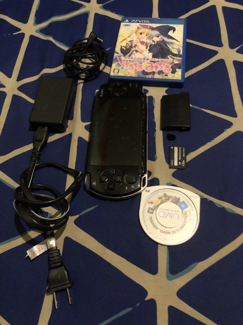 Defective PSP 2004 set (Category: PlayStation) located in Quezon City. Submitted by markgolveo (Listing ID 1465481535, Image 1). Description: Defective unit Tried plugging in adapter not powering on , plugged it before it powered abit but as of now no response Spots on screen seems like mold Latch lock on battery port broken as shown on images Inclusions of PSP unit 2004 model Authentic adapter umd disc tekken dark ressurection Low capacity mem c