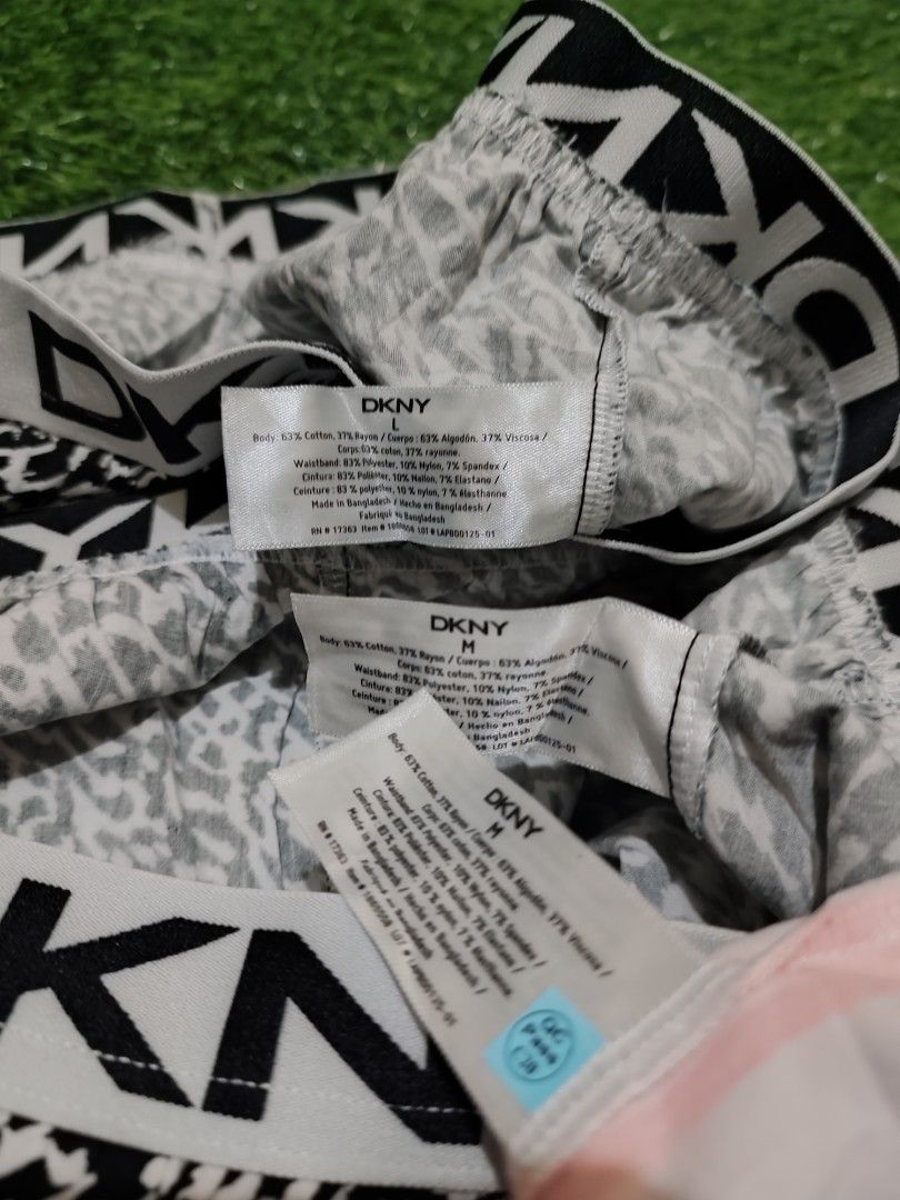 DKNY Men's Boxer Shorts (Category: Sleep and Loungewear) located in Cebu City. Submitted by deadjay84 (Listing ID 1465493548, Image 2). Description: - Brand: DKNY - As pack/ Bundle of 3 pairs - Styles: 2x black and white animal print, 1x pink and white checkered stripe - Sizes: 2x Medium, 1x Large - Details: Elastic waistband with bold DKNY logo lettering - Material: Comfortable cotton, rayon, polyester, nylon, and spandex blend - Ideal for: Ever