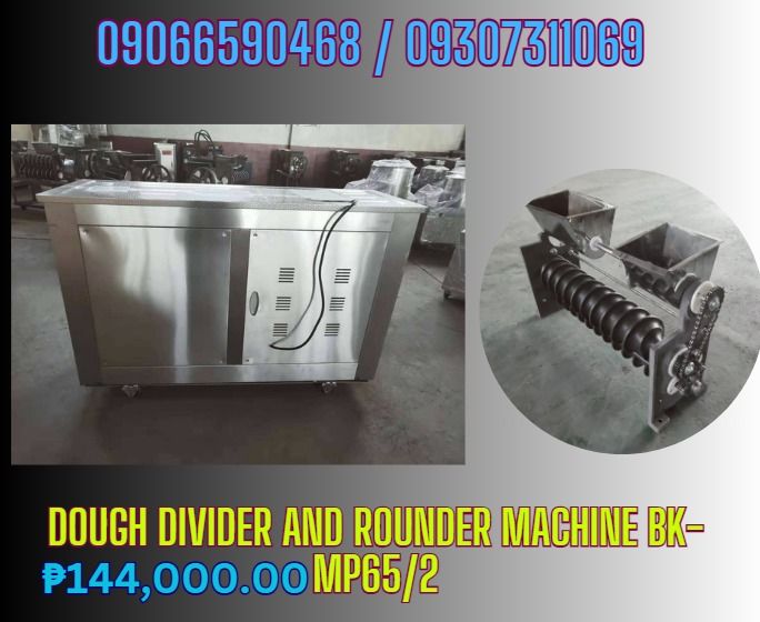 Dough divider and rounder machine BK-MP65/2 (Category: Looking For) located in Makati City. Submitted by floressara96028 (Listing ID 1465404303, Image 1). Description: Dough divider and rounder machine BK-MP65/2 ₱144,000.00 "Application: Pizza,Bread,cake Voltage: 220V/380V Power(W): 3KW Weight: 110kg Dimension(L*W*H): 1300*500*960（mm） Capacity: 60pcs/min Dough balls weight:20~200g" ✅ Quality products ✅ Big discount for bulk orders ✅ 100% LEGIT TR