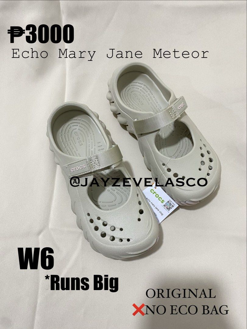 Crocs Echo Mary Jane Meteor (Category: Flats & Sandals) located in Marikina City. Submitted by jayzevelasco (Listing ID 1465531472, Image 2). Description: W6 *Runs Big ₱3000 Original Original 📍Marikina.