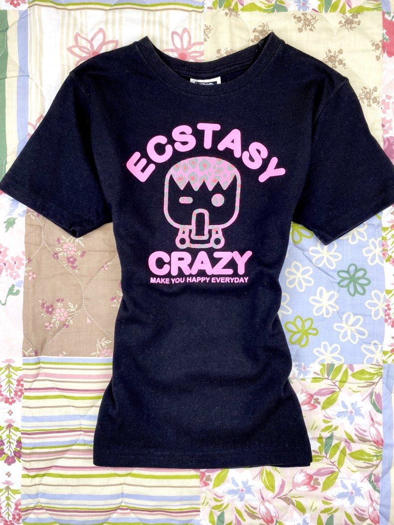 Ecstasy Crazy Character Baby Tee (Category: Shirts) located in Angeles City. Submitted by fruits.ph (Listing ID 1465423050, Image 2). Description: Measurements B:14” W:11.5” L:21” Size on Tag: ❌ Best Fit: S-M *Flat lay measurements* Mannequin Size: M (34”; 25”) Color Rate: 10/10 Flaws: None Fabric Type: Cotton/ Stretchable Fabric ***Color may vary due to lighting. This item is properly washed and disinfected.*** .