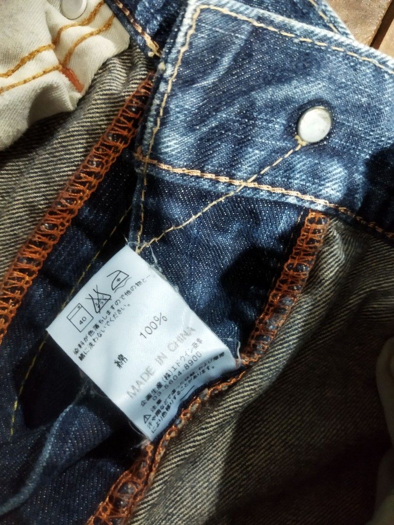 Edwin (Category: Jeans) located in Balik Pulau. Submitted by zarul456 (Listing ID 1465483852, Image 3). Description: ukuran manual tepi pinggang 32 labuh 26.