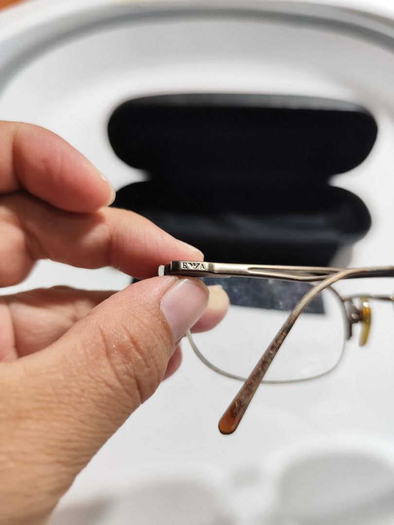 Emporio Armani Frames Semi-Rimless (Category: Sunglasses & Eyewear) located in Cebu City. Submitted by icoolectnsellect (Listing ID 1465517632, Image 3). Description: Issue: Scratch sa Temple. Dirt and RX lens. Bought at Garage Sale. Authenticity not Guaranteed, di ko alam if legit or Fake. Buy @ your own Risk. All EyeGlasses or Sun Glasses ay may Grado or Prescription Glasses. Please be careful para di masira mata nyo, you can change the lens an