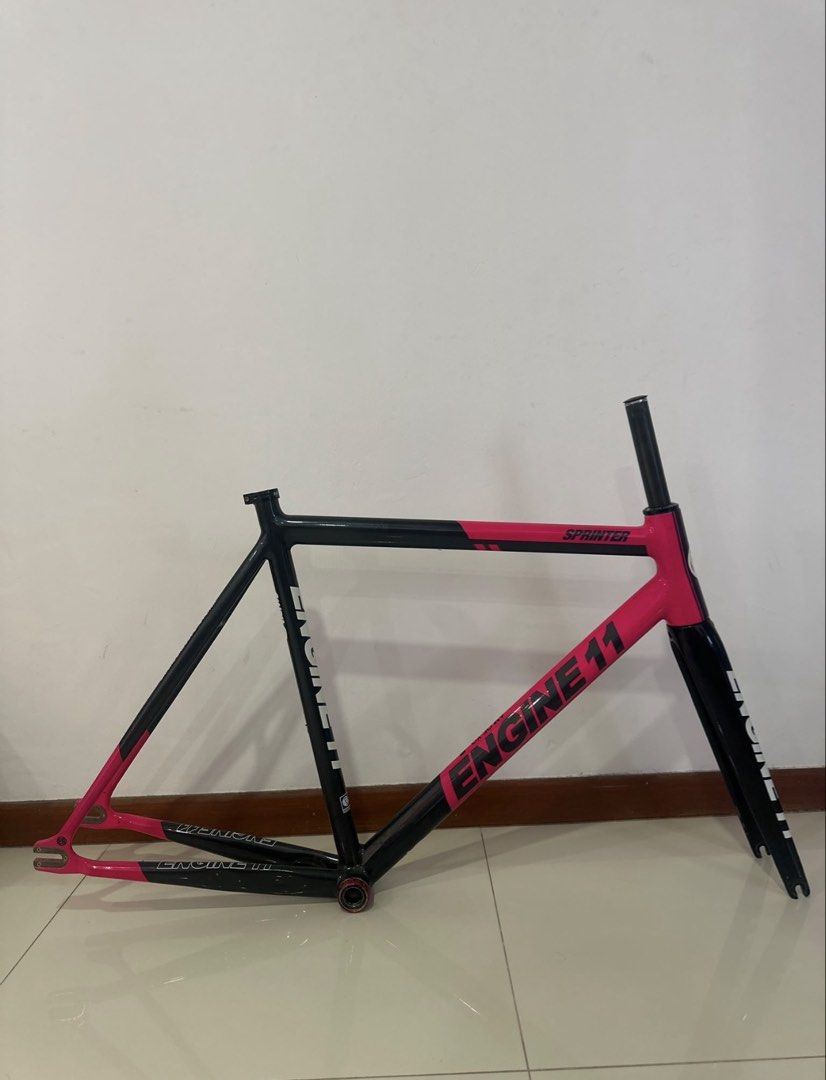 Engine 11 Sprinter Frameset (Category: Bicycles) located in Singapore. Submitted by boliaoshop (Listing ID 1465507759, Image 8). Description: ifykyk needs no introduction . 1 out of 2 brand new condition pink sprinter in singapore. condition 10/10 no paint chips ,dents,cracks,dimples or scratches. Size 54 ( money size 💸 ) View to believe.