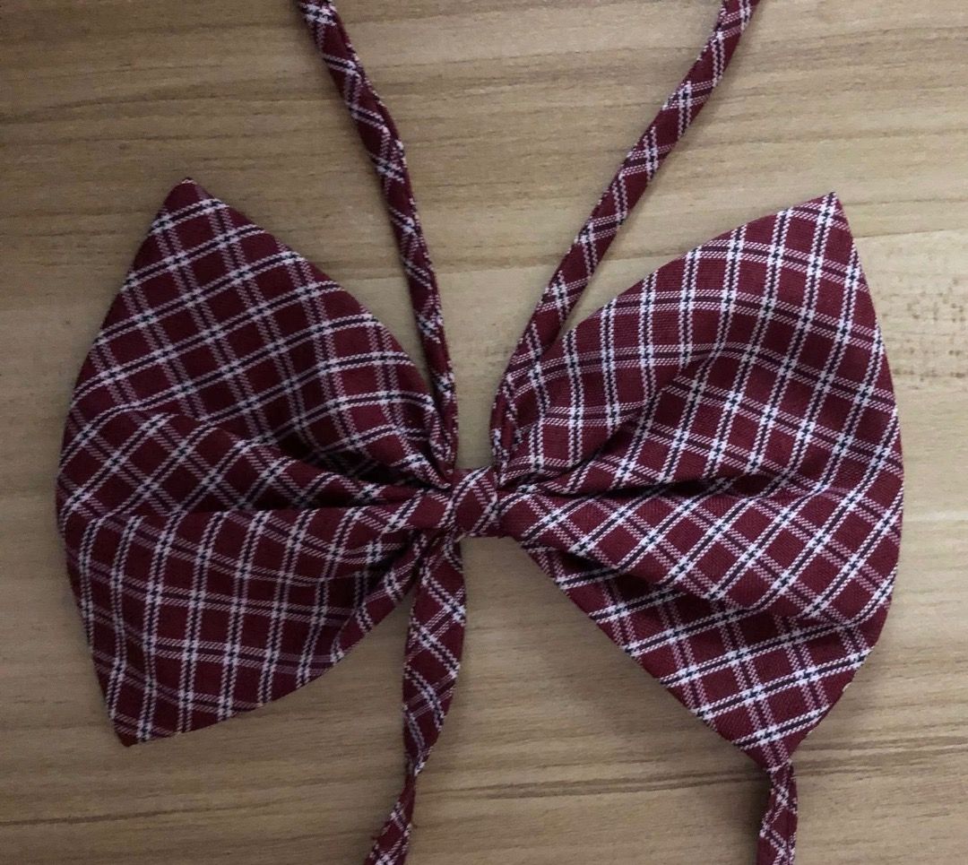 [F] Plaid JK style uniform bow tie with adjustable neck strap (Category: Babies & Kids Fashion) located in San Juan City. Submitted by ttanmien (Listing ID 1465495861, Image 1). Description: .