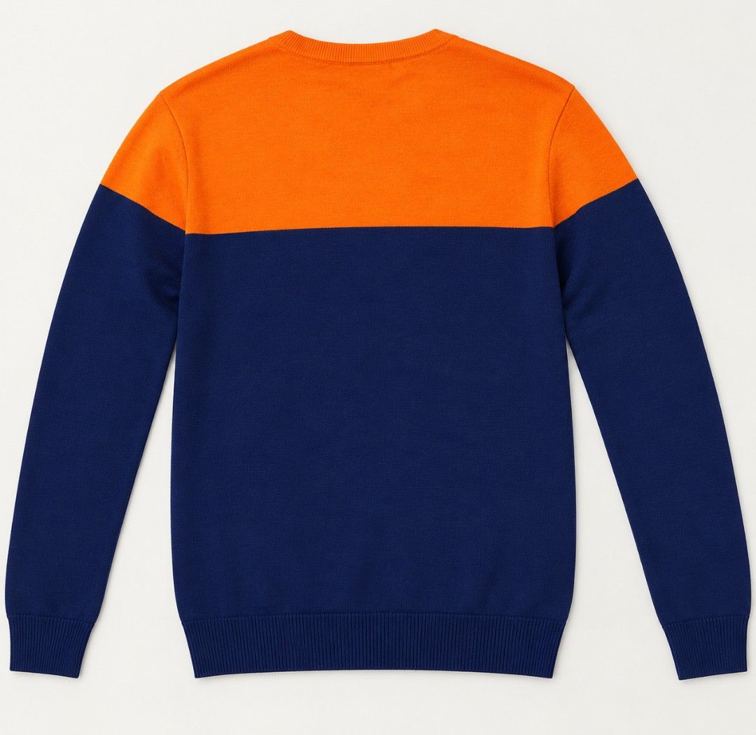 Fartree Color Block Sweater (Category: Coats, Jackets and Outerwear) located in Manila. Submitted by phoebecali (Listing ID 1465437010, Image 2). Description: • Fartree color block sweater • Features orange and blue panels • Crew neck design • Long sleeves • Made of knit material • Suitable for various occasions Size : Medium Condition : used only 1 time Good as new Bought in Australia. Taguig area 09172404648 MOP : GCASH / BDO / METROBANK /BPI .