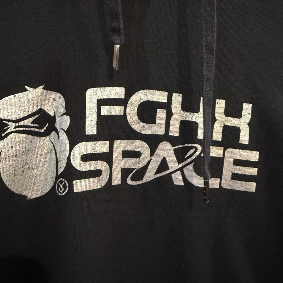 fingercroxx x space black hoodie (Category: Coats, Jackets and Outerwear) located in Manila. Submitted by carbungcoalex (Listing ID 1465541721, Image 3). Description: FINGERCROXX BLACK HOODIE 20 by 26 Good Condition Complete tags 1K CLAIM.