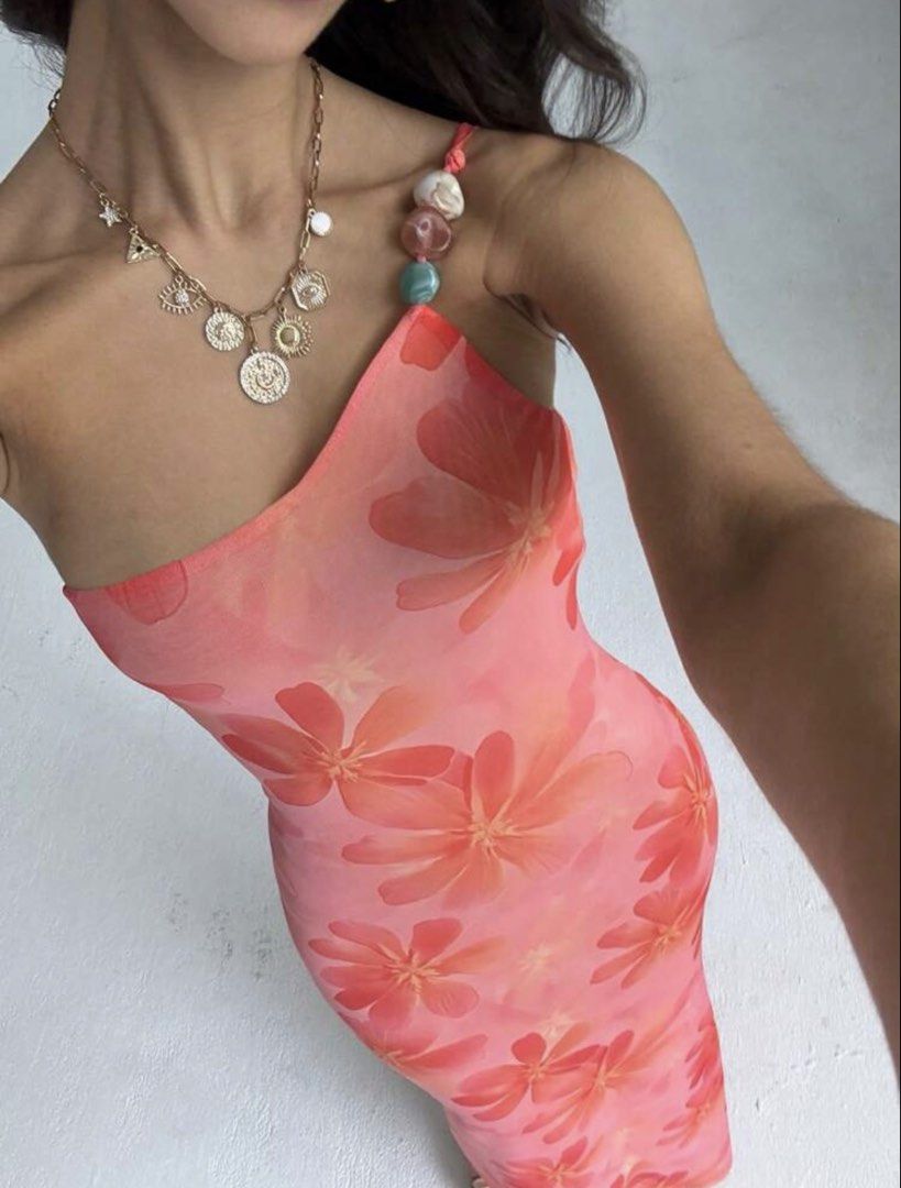 Floral Asymmetric Maxi Dress (Category: Dresses) located in Manila. Submitted by casey_annn (Listing ID 1465514745, Image 1). Description: Size Large// used once only Material: Mesh.