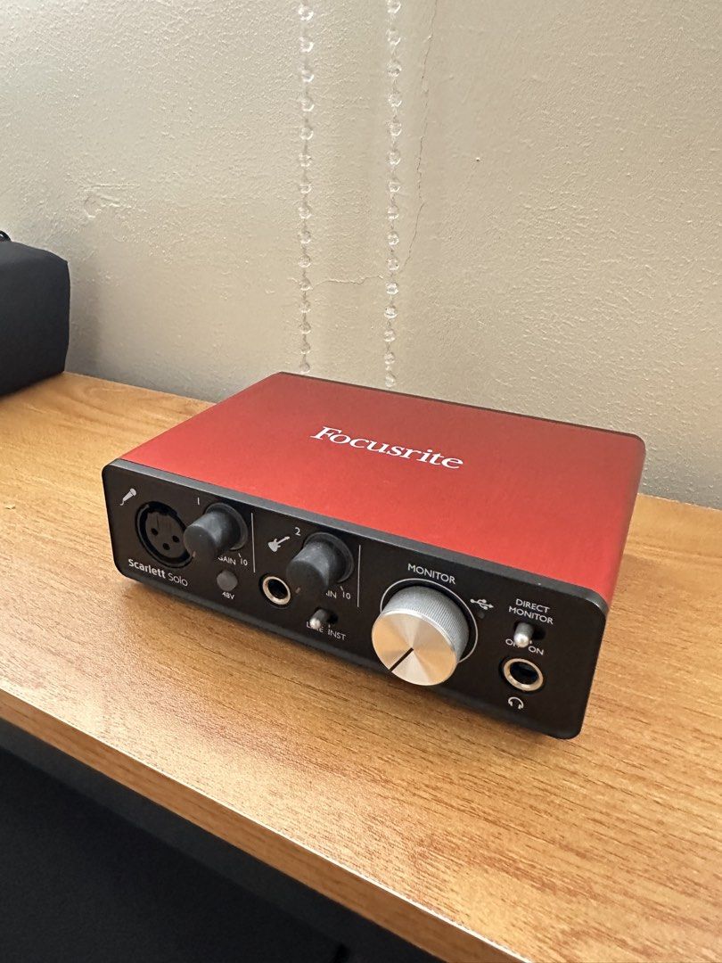 Focusrite Scarlett Solo 2nd Gen (Category: Musical Instruments) located in Muntinlupa City. Submitted by cordiepie (Listing ID 1465437577, Image 2). Description: Selling my Focusrite Scarlett Solo 2nd Generation. • Bought in 2018 • Lightly used, mostly kept in storage • Fully functional, no issues • Clean and well-maintained • Good for vocals, guitar, instruments, and home recording • USB cable included • No original box or manual Inclusions: Foc