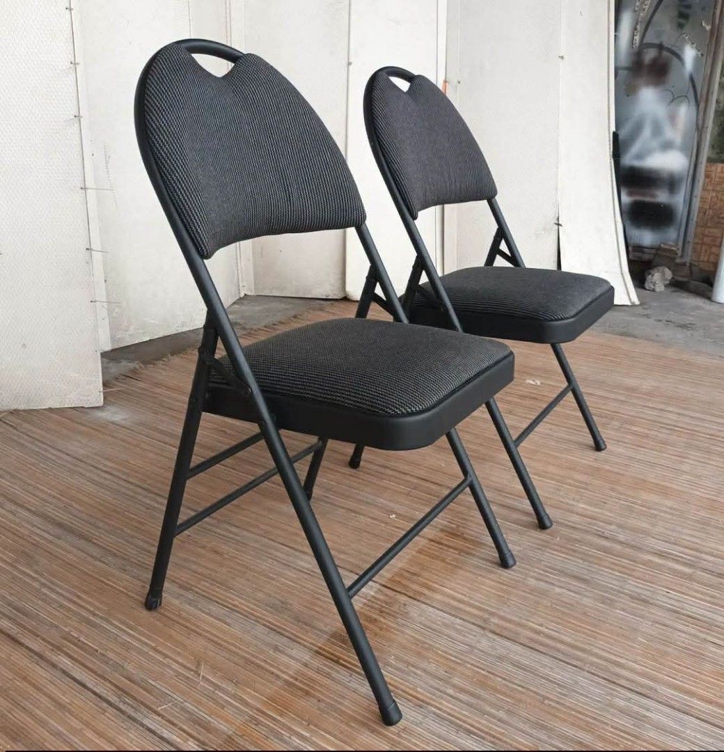 Folding Chair (Category: Chairs) located in Meycauayan. Submitted by marygracecasimiro (Listing ID 1465480639, Image 3). Description: Padded Folding Chairs Highback / Heavy Duty L18.5 x W20 x H18/35 Price: 3,500 for 2.