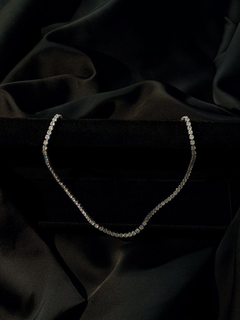 Full Diamond Tennis Necklace (Category: Necklaces) located in Manila. Submitted by frost.collections (Listing ID 1465429648, Image 2). Description: The Tennis necklace from the Icy Collection featuring 0.5ct each moissanite stones crafted in S925 silver. designed to catch the light with every single movement. Diamond Tester Passed..