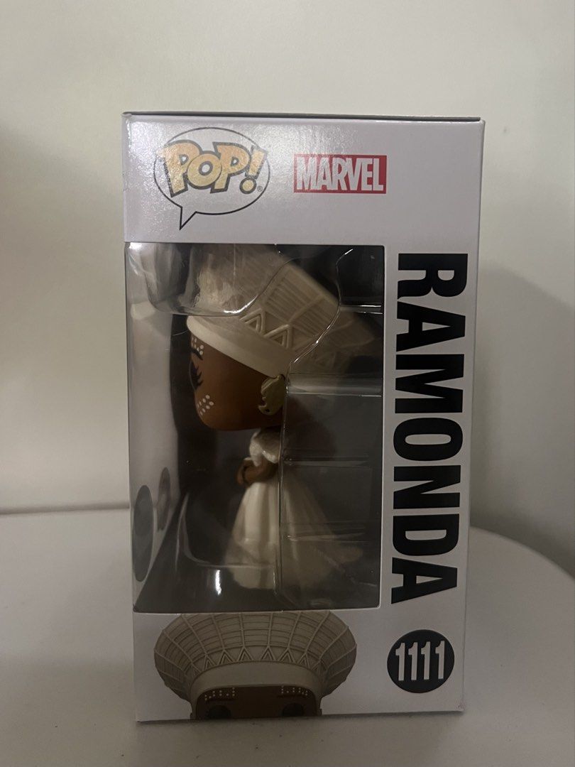 Funko Pop Marvel Studios: Black Panther - Ramonda #1111 (Category: Figurines & Statues) located in Quezon City. Submitted by xeraphinasy (Listing ID 1465405788, Image 2). Description: - Item: Funko Pop! Marvel Studios Black Panther - Ramonda #1111 - Collection: Legacy Collection with Special Edition sticker - Condition: Brand new, unopened, crisp box corners - Details: Features Ramonda in her iconic white dress and traditional headdress.