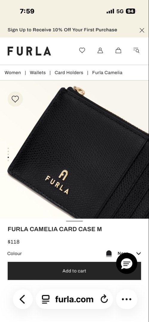 Furla Camelia Card Case M Black (Category: Luxury Bags & Wallets) located in Pasig City. Submitted by pipatyee (Listing ID 1465412900, Image 1). Description: - Brand: Furla (Camelia M Model) - Material: Premium black leather - Design: Sleek and clean silhouette with gold-tone hardware and embossed logo - Storage: Multiple exterior card slots and a secure top zip pocket for coins or folded cash - Convenience: Compact daily accessory that fits easi