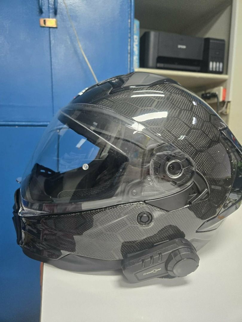 Gille Helmet with KY Pro FreedCon Bluetooth Intercom (Category: Helmets and other Riding Gears) located in San Fernando. Submitted by gjaeiy.lion (Listing ID 1465386601, Image 3). Description: GILLE 873 CELESTE FORGED CARBON + FreedConn KY Pro Intercom — ✅️10,000 SLIGHTLY Negotiable ❎15,000 (️12,000 - helmet + 3000 - KY Pro FreedConn KY Pro) For serious buyers only. No lowballing. Buyer is welcome to inspect the helmet and test the FreedConn KY P