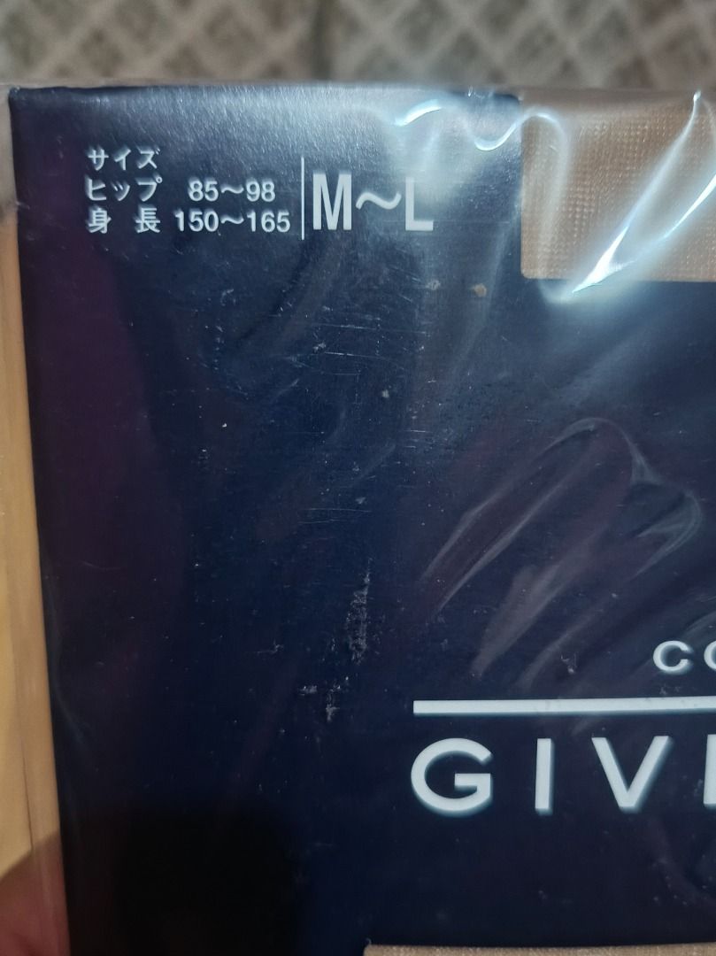 Givenchy Collants Pantyhose (Category: Socks & Tights) located in Makati City. Submitted by nyxhemera26 (Listing ID 1465565502, Image 3). Description: Givenchy Collants Pantyhose - Brand: Givenchy - Shade: 66 Vienne - Size: M-L (Hips: 85-98cm, Height: 150-165cm) - Condition: Brand new, sealed packaging with original store sticker - Features: Transparent look, DCY support, comfortable gusset, and relaxed hip design.