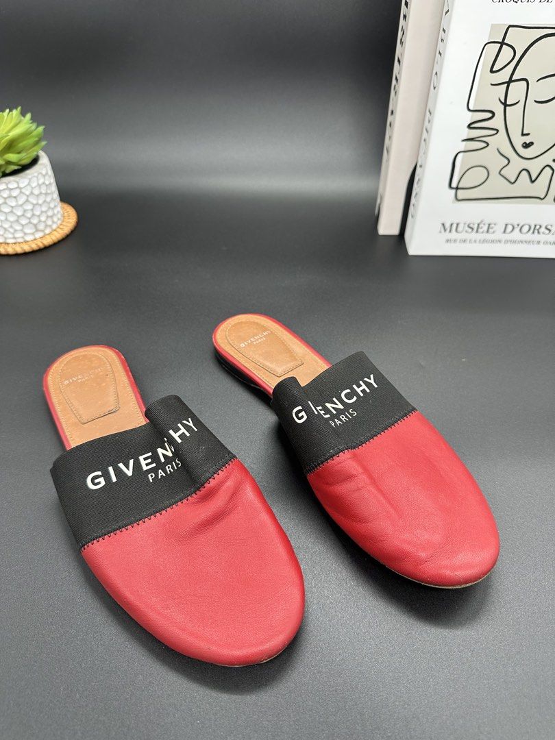 Givenchy Paris Red Leather Flat Mules (Category: Flats & Sandals) located in Baguio. Submitted by .daryl (Listing ID 1465503408, Image 3). Description: Size 37.