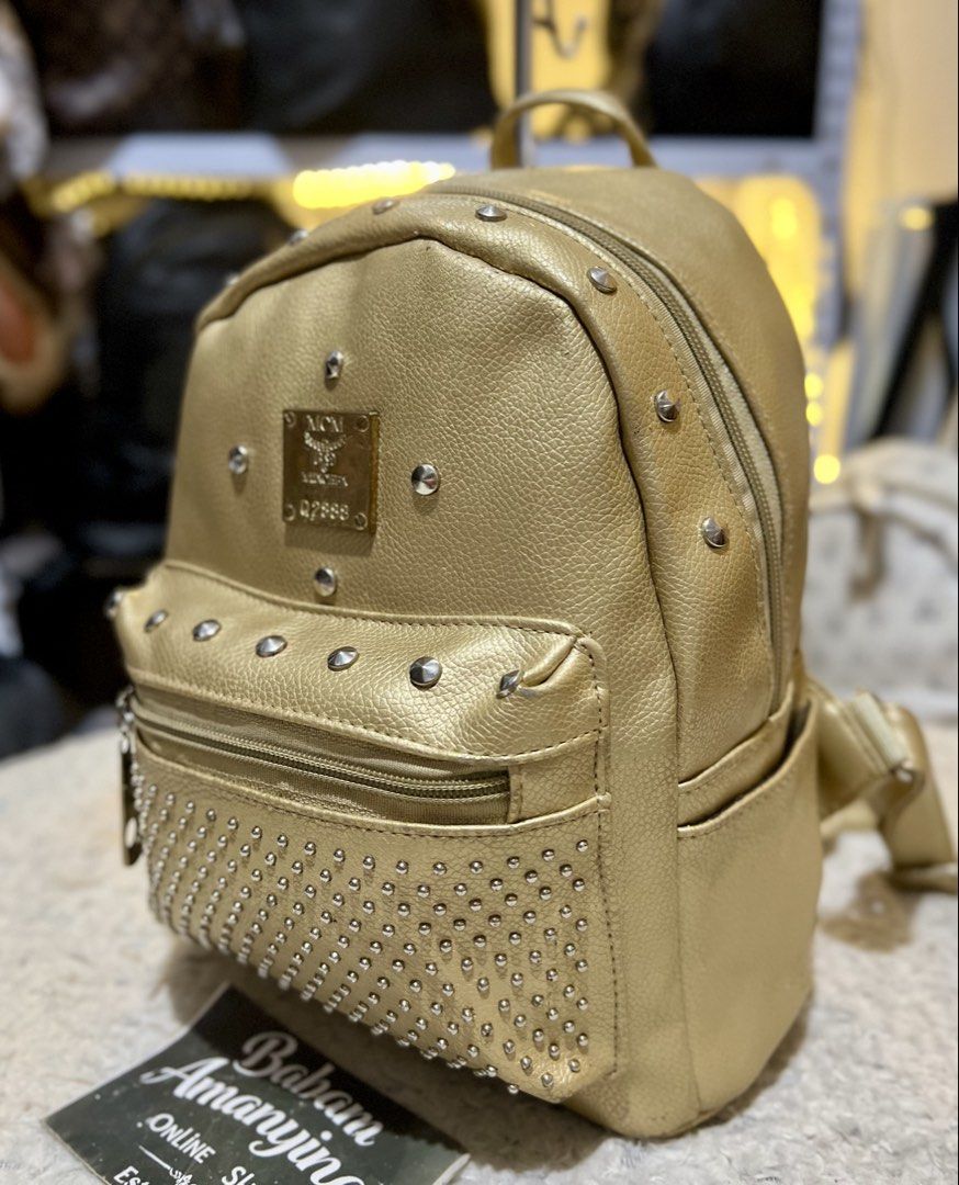 Gold Medium Backpack Leather (Category: Backpacks) located in Rizal. Submitted by babamamanyingonlineshop (Listing ID 1465533140, Image 3). Description: .
