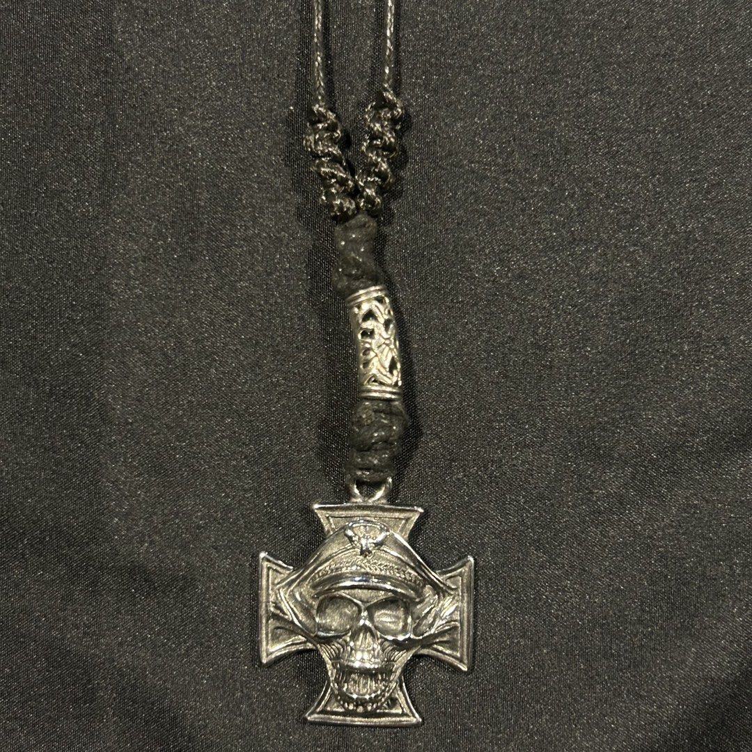Gothic Skull Cross Necklace with Braided Cord (Category: Necklaces) located in Manila. Submitted by sophialeigh (Listing ID 1465521061, Image 1). Description: handmade jewelry - stainless - adjustable - non tarnish 🏷️ alt y2k beads chainmail accessories gothic .