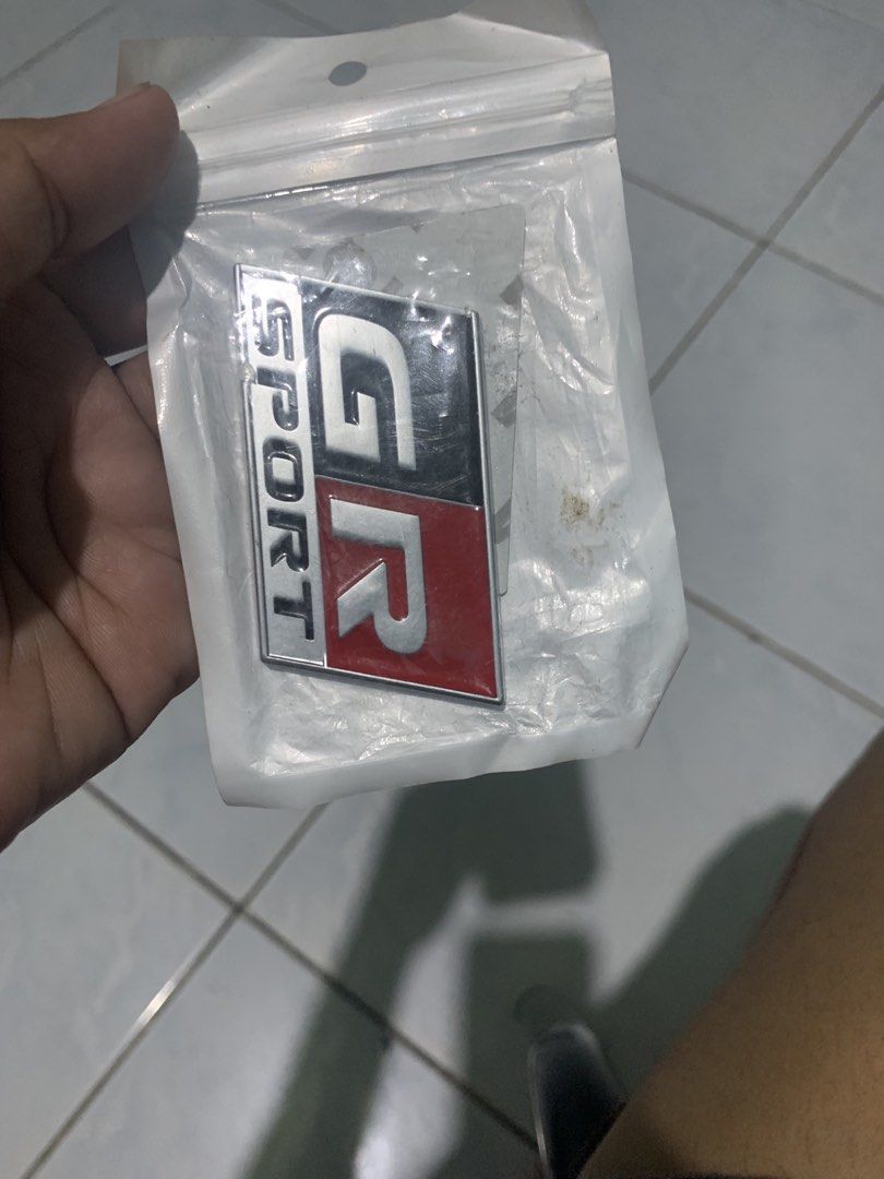 GR Sport car sticker (Category: Looking For) located in Valenzuela. Submitted by diane.35 (Listing ID 1465457426, Image 1). Description: - Brand new GR Sport car sticker/emblem - High-quality finish with sleek red, black, and silver design - Easy to apply on any clean car surface - Instant sporty upgrade for your ride.