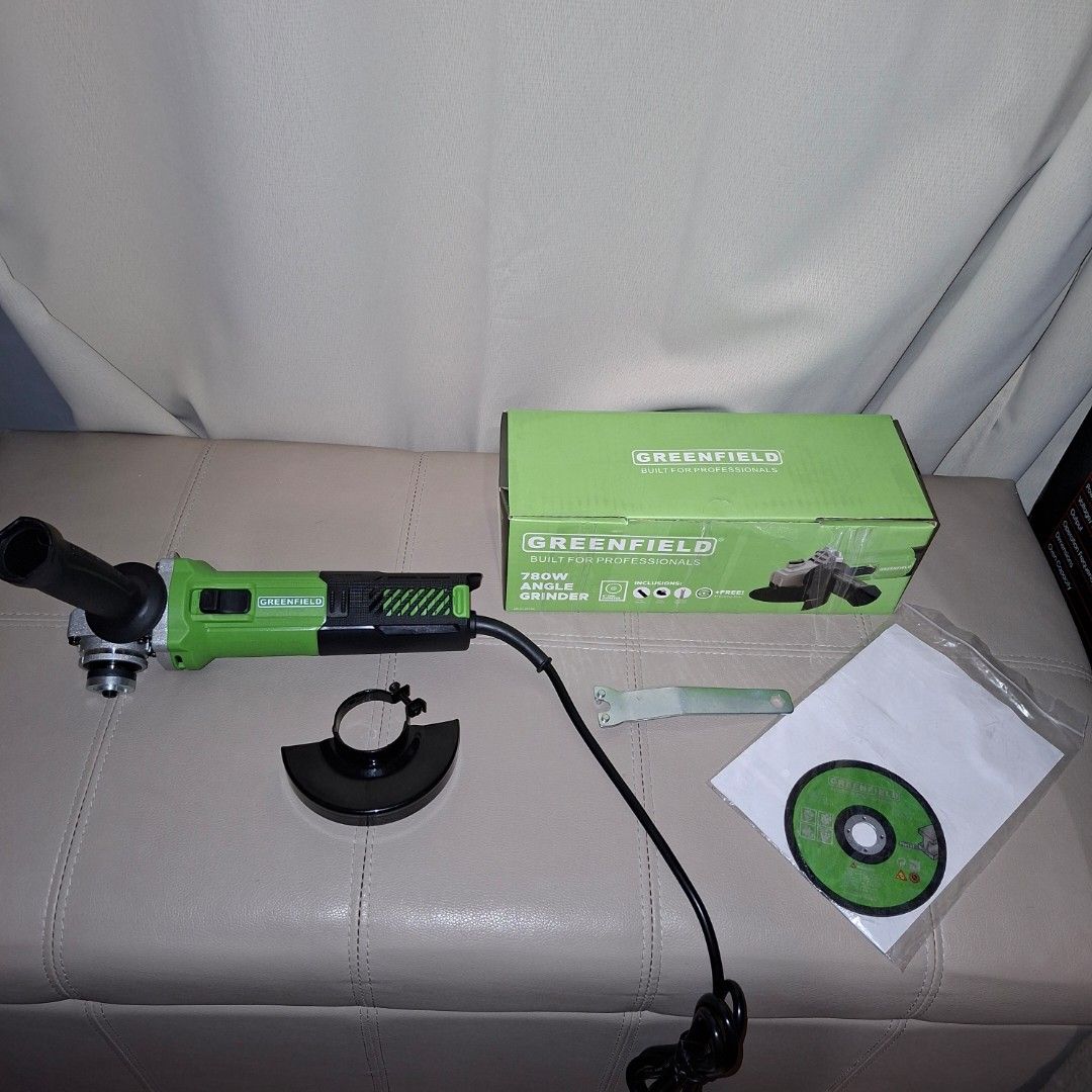 Greenfield 780w angle grinder power tool (Category: Cleaning Tools & Supplies) located in Pasig City. Submitted by last_price_posted (Listing ID 1465478346, Image 3). Description: .