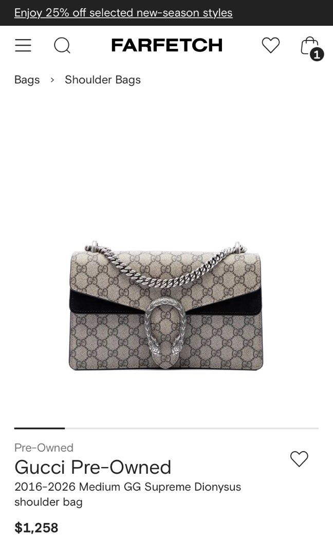 GUCCI PRE-OWNED MEDIUM GG SUPREME DIONYSUS BAG (Category: Shoulder Bags) located in General Mariano Alvarez. Submitted by adonid (Listing ID 1465424241, Image 2). Description: GUCCI PRE-OWNED MEDIUM GG SUPREME DIONYSUS BAG GOOD CONDITION NORMAL SIGN OF USAGE ONLY.
