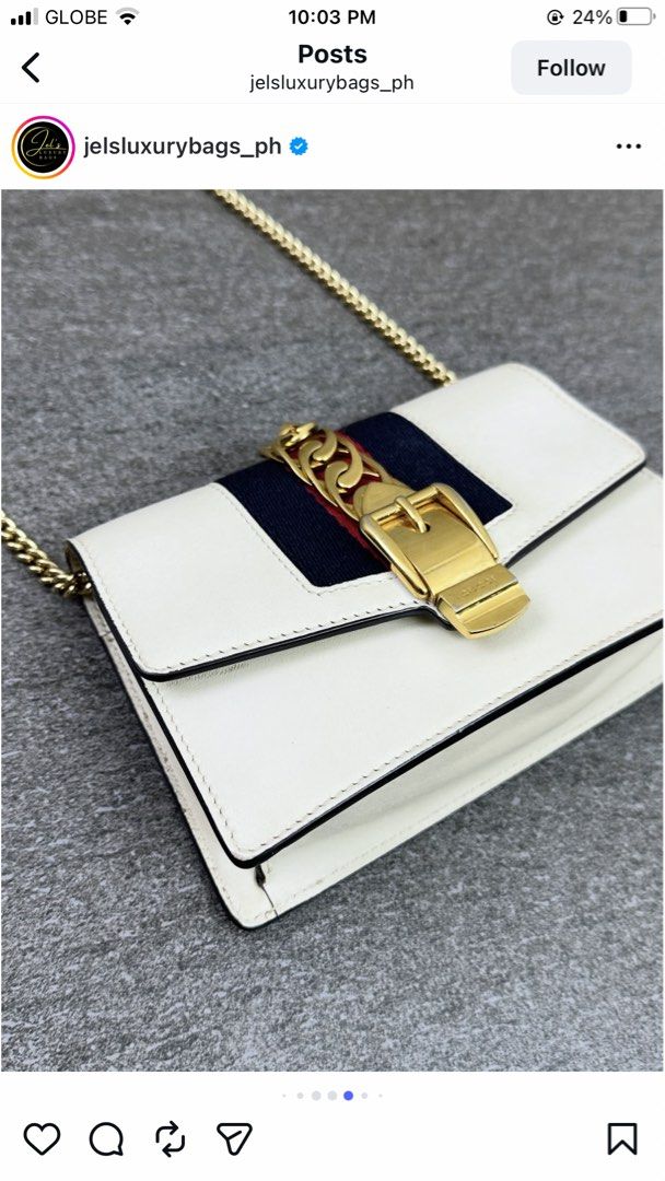 Gucci Web Sylvie Super Mini Chain (Category: Luxury Bags & Wallets) located in Caloocan City. Submitted by lynchua4 (Listing ID 1465450866, Image 1). Description: Inclusion: Dust bag.