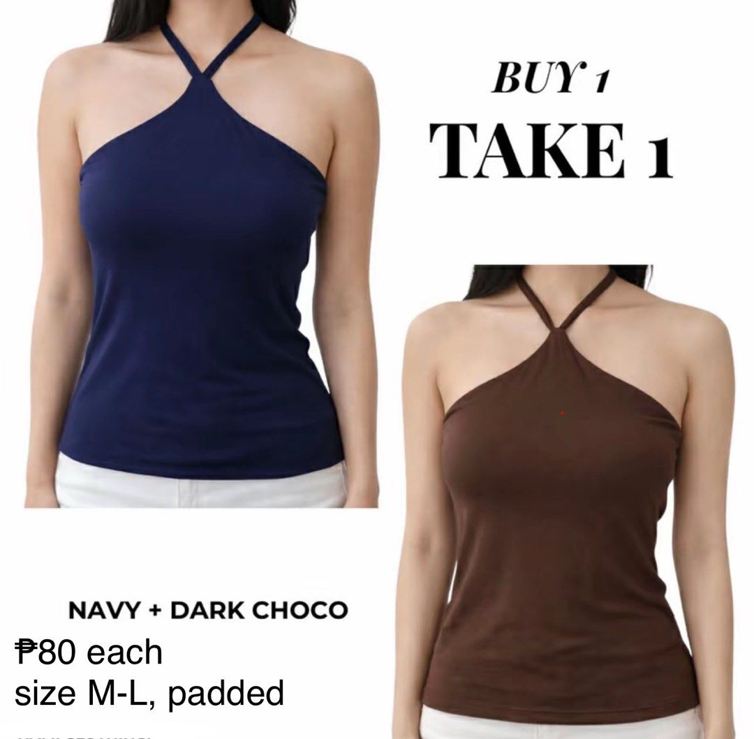 halter padded top (Category: Sleeveless) located in Manila. Submitted by sophialeigh (Listing ID 1465489962, Image 3). Description: - stretchy, double lined, padded - size m-l - worn once only.