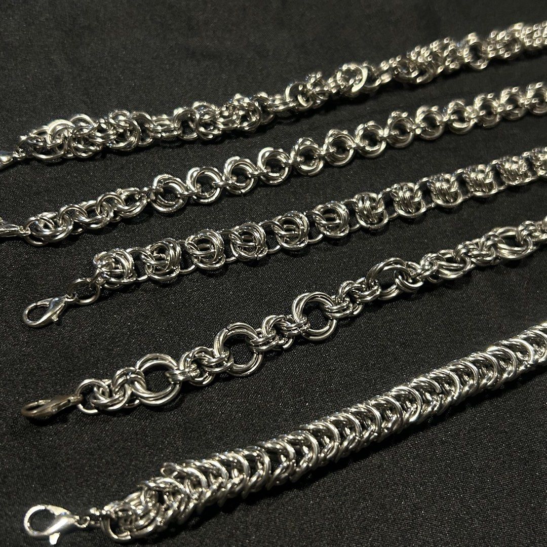 handmade chainmail bracelets (Category: Bracelets) located in Manila. Submitted by sophialeigh (Listing ID 1465521057, Image 2). Description: 200 each handmade jewelry - stainless - adjustable - non tarnish 🏷️ alt y2k beads chainmail accessories gothic .