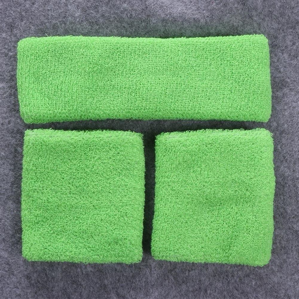 Headband and Wristbands Set (Category: Babies & Kids Fashion) located in Valenzuela. Submitted by diane.35 (Listing ID 1465454690, Image 3). Description: - Set includes: 1 bright green headband and 2 matching wristbands - Material: Soft and highly absorbent terrycloth - Fit: Stretchy design that comfortably fits most sizes - Perfect for: Workouts, tennis, gym sessions, and sports activities - Benefit: Effectively keeps sweat out of your eyes and 