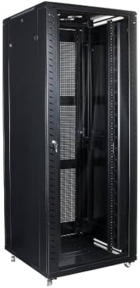 Heavy Duty 37u Server Rack Cabinet data rack (Category: Shelves, Cabinets & Racks) located in Quezon City. Submitted by balahaylaa00272 (Listing ID 1465402904, Image 1). Description: - Type: 37u server rack cabinet (disassemble) - Color: Sleek black finish - Security: Perforated front door with lock and key included - Accessibility: Removable side panels for easy cable management and internal access - Mobility: Heavy-duty caster wheels fitted at 