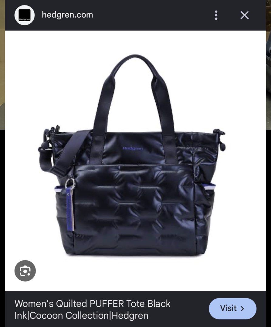 Hedgren Puffer Tote Bag (Category: Tote Bags) located in Legazpi City. Submitted by Tagged_phl (Listing ID 1465495049, Image 3). Description: Needs cleaning Minimal flaws Original Price: 6,290.