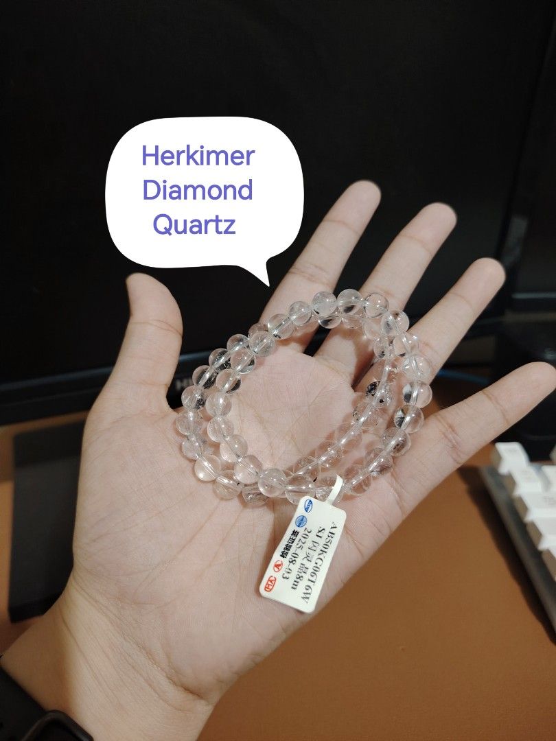 Herkimer, Clear, & Amethyst Beaded Bracelets Set (Category: Bracelets) located in Caloocan City. Submitted by cherishedfinds (Listing ID 1465436763, Image 3). Description: - Real stone - 330 each 💠 2 for 640 💠 3 for 920 - Note: Some beads may have slight imperfections in shape, roundness, or surface details. These are normal characteristics. - Spent 500, get a freebie 🎁 You may add items from my other listings 💯 - Open for take all (5pcs) for