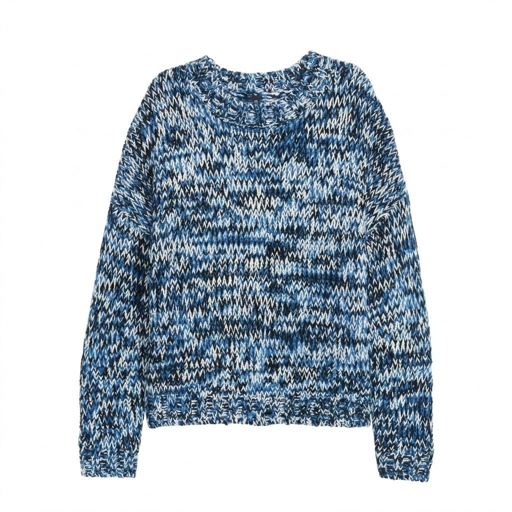 H&M DIVIDED MARLED KNIT COZY SWEATER ARCTIC BLUE S — LIKE NEW (Category: Coats, Jackets and Outerwear) located in Calamba. Submitted by jhnnglc (Listing ID 1465041632, Image 3). Description: • Arctic Blue & Black, 10/10 • Relaxed Small Fit • Width 23" | Length 23" • Soft knit fabric adds texture and comfort, perfect for casual days, layering, and cool-weather outfits • ₱490 + Shipping Fee.