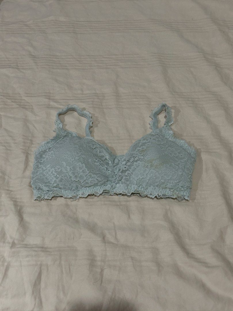 H&M Light Blue Lace Bralette Size M (Category: Undergarments & Loungewear) located in Quezon City. Submitted by gentle_le (Listing ID 1465420940, Image 1). Description: Has light stains on left side (see photo) Original price: ₱899.