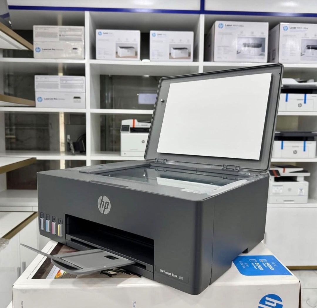 HP Smart Tank 581 Wireless All-in-One Printer (Category: Printers, Scanners & Copiers) located in Lubao. Submitted by silentturtle_5f8fa7 (Listing ID 1465559981, Image 3). Description: - Model: HP Smart Tank 581 Wireless All-in-One Printer - Color: Dark Grey - Functions: Print, copy, and scan - Inclusions: Complete with original box and 4 genuine ink bottles (Black, Cyan, Yellow, Magenta) - Condition: Brand new in box - Ideal for: Cost-effective 