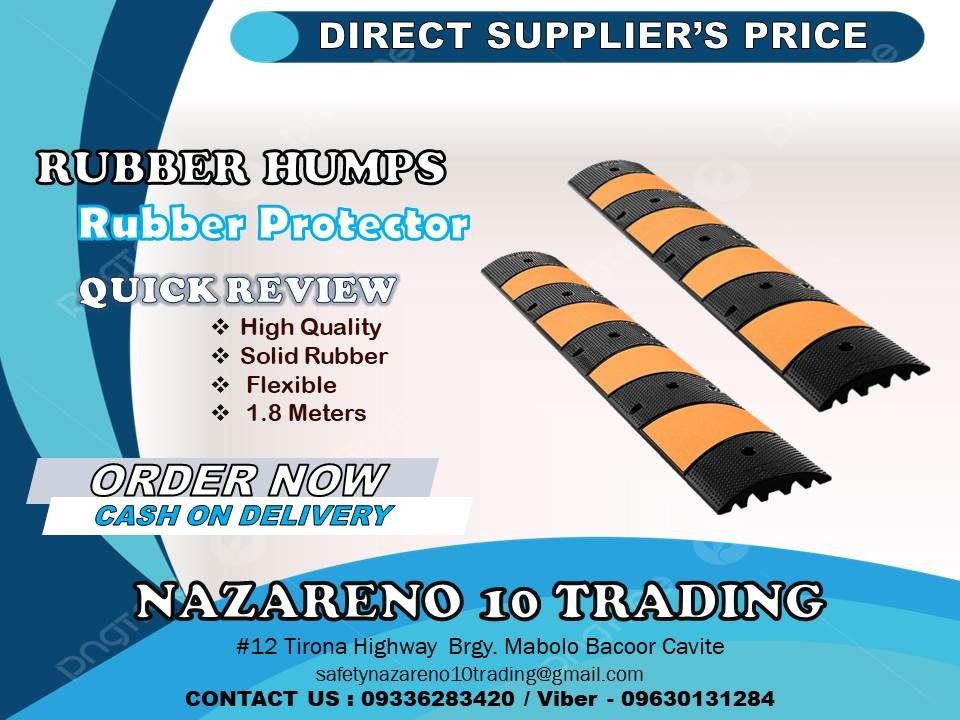 HUBBER HUMPS CABLE PROTECTOR (Category: Looking For) located in Bacoor. Submitted by kajezame.2021 (Listing ID 1465438834, Image 1). Description: HUBBER HUMPS CABLE PROTECTOR For More Details and Discount Contact Ms. Karen NAZARENO 10 TRADING 0963 0131 284 0933 6283 420 0956 7028 557 0933 8559 510 Landline: Look for Ms. Karen (046 ) 416 3920 Also available: • Traffic cone • Parking Block stopper • Hooded trash bin • Road Plastic Barrier • Spill b