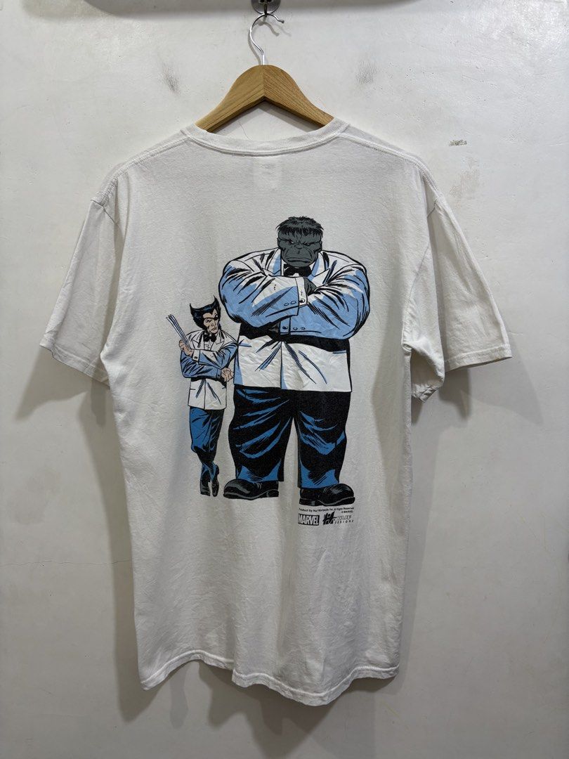 Huf❌Marvel Tee (Category: Activewear) located in Taytay. Submitted by leanmark103093 (Listing ID 1465524651, Image 2). Description: Huf❌Marvel Wolverine/hulk Tension Adult Tee Medium on tag W20 L28 No side seam Verygood Condition No issue 📩📩📩📩.