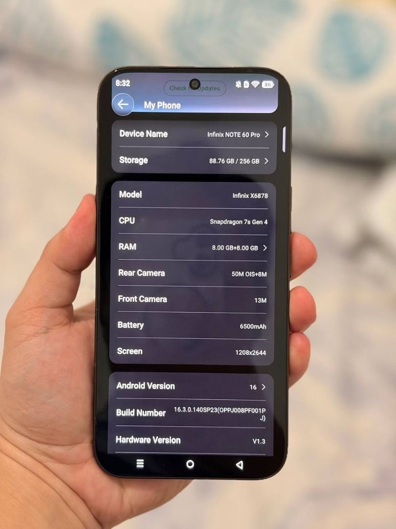 Infinix note 60 pro (Category: Android Others) located in Malolos. Submitted by jeypakss (Listing ID 1465401363, Image 2). Description: Infinix NOTE 60 pro 5G 14k Negotiable • 256gb • Mocha Brown • 100% Battery Health • 4 months used • No Sim Restrictions • All working • Comes with original box and brick • rep cord • With Cases 4 months old with resibo and 1 year warranty Malolos bulqcan.