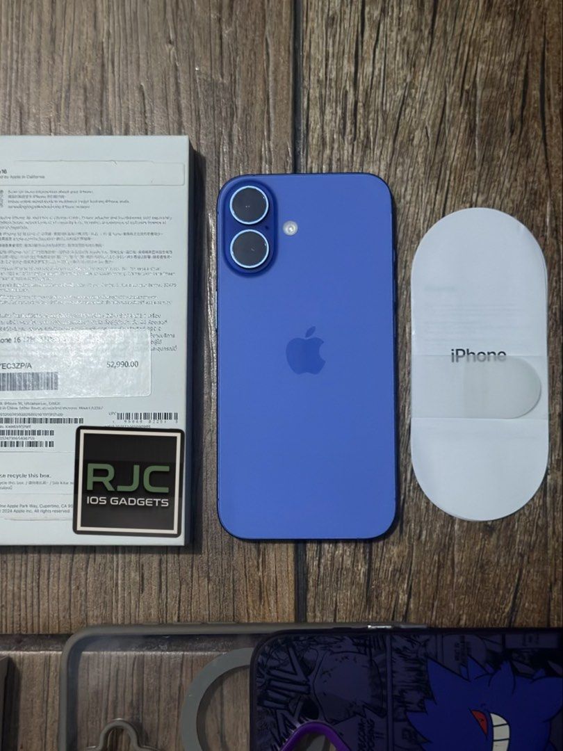 Iphone 16 128gb rush (Category: iPhone 16 Series) located in Pasig City. Submitted by rjc_iosgadgets (Listing ID 1465432136, Image 3). Description: ‼️ FOR SALE ‼️ Iphone 16 128gb Ultramarine 💙💙 ₱34,490 (price slightly negotiable) ☑️88 battery health (superb battery life) ☑️Local purchased from powermac ☑️Under Warranry til October 24, 2026 ☑️Like Brand New condition ☑️Camera Button ☑️48mp Camera ☑️Factory unlock / any sim ☑️Working face id and 