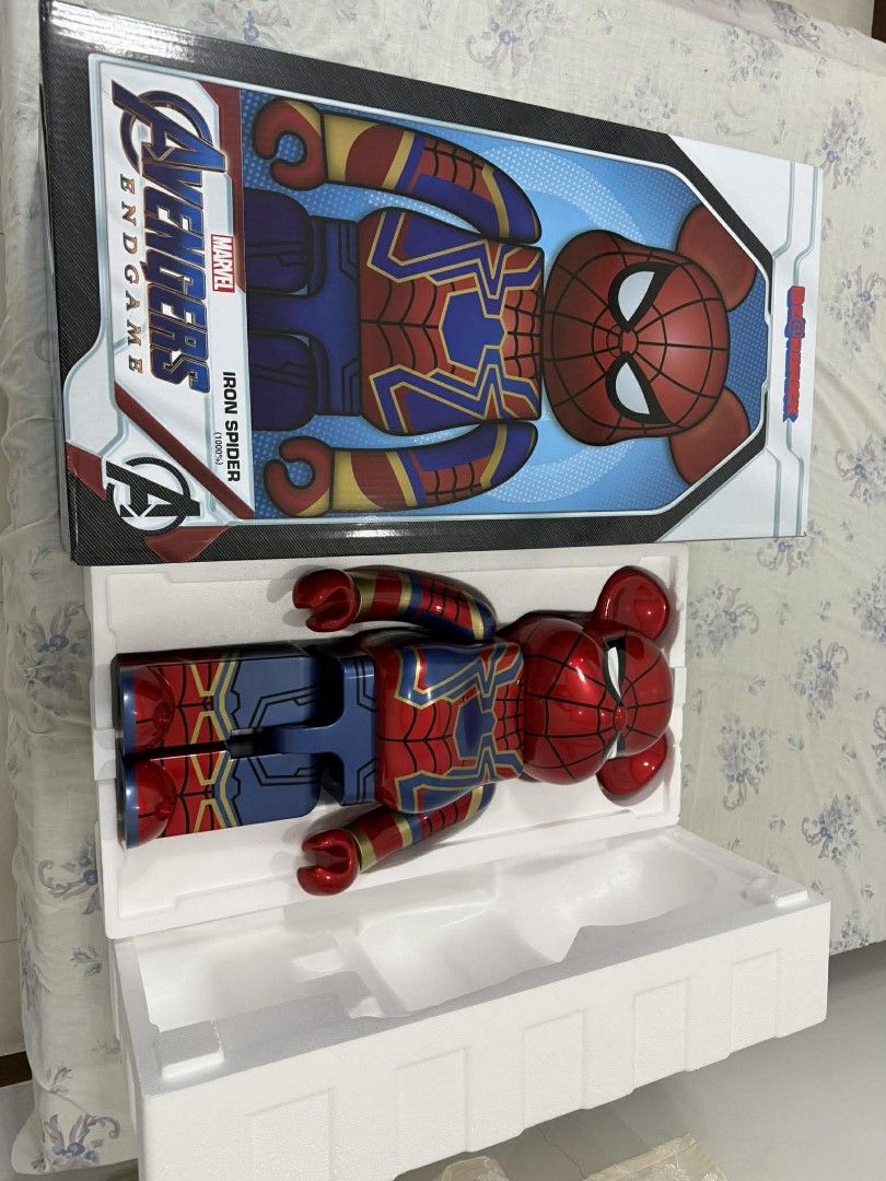 Iron Spider-Man Bearbrick (Category: Figurines & Statues) located in Las Pinas. Submitted by youngeagle.7b0753 (Listing ID 1465412360, Image 2). Description: Medicom Toy Bearbrick 1000% Iron Spider-Man (Avengers End Game 2021 version) ▪️Pristine condition; displayed only inside the acrylic case after taking out of the box ▪️Bought it brand new last August 2025; complete with box ▪️Licensed Art Toy by Medicom ▪︎ 70cm (2ft 3in) in height ▪︎ Release